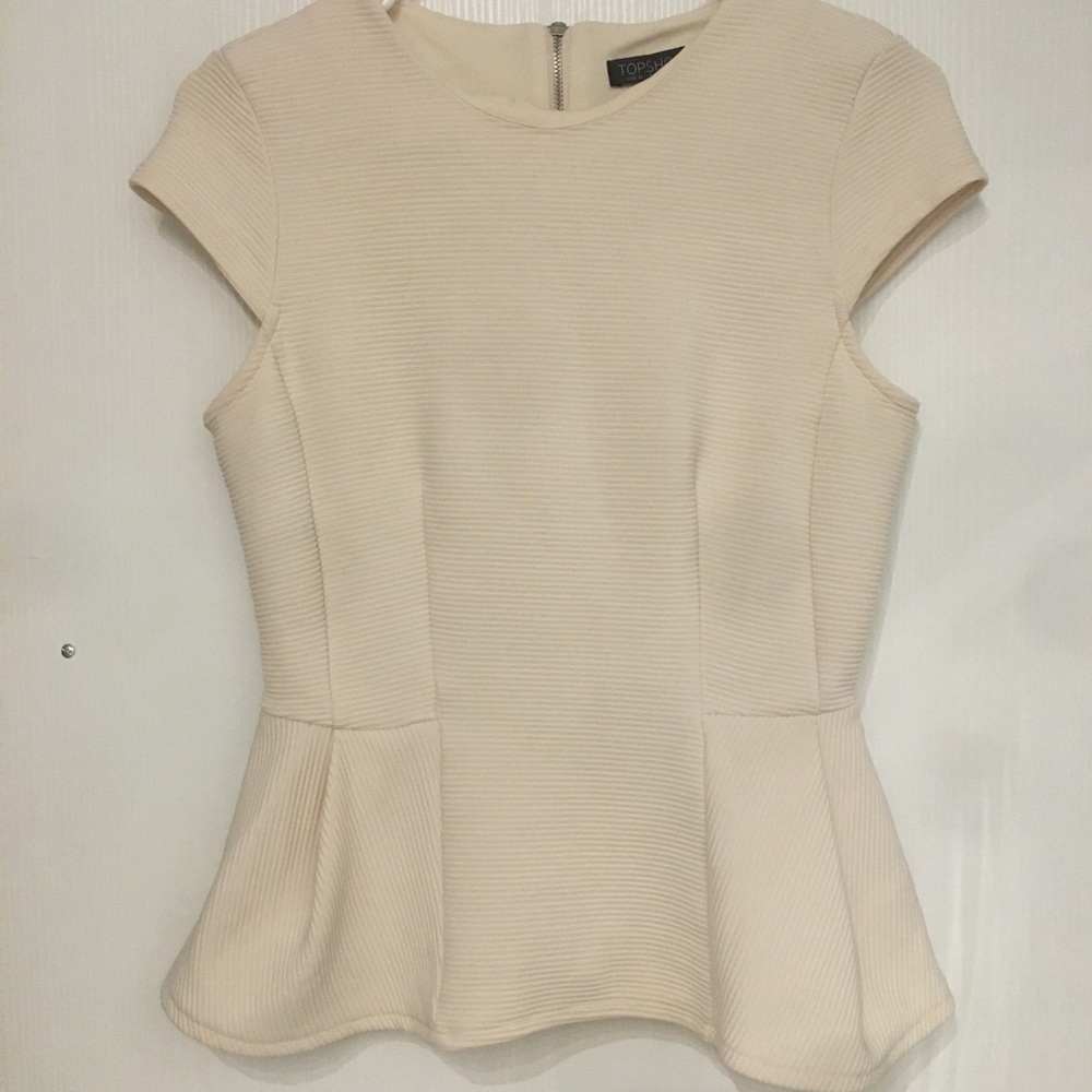 Nude Ribbed Cap Sleeve Top
